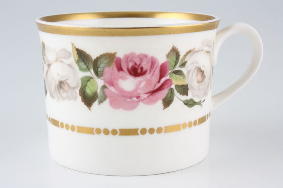 Royal Worcester Royal Garden - Dot and Dash Inner Gold Line Teacup Straight sided 3 1/4" x 2 1/2"