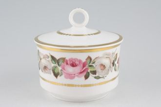Royal Worcester Royal Garden - Dot and Dash Inner Gold Line Sugar Bowl - Lidded (Tea)