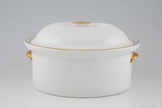 Royal Worcester White and Gold Casserole Dish + Lid oval 9" x 7"