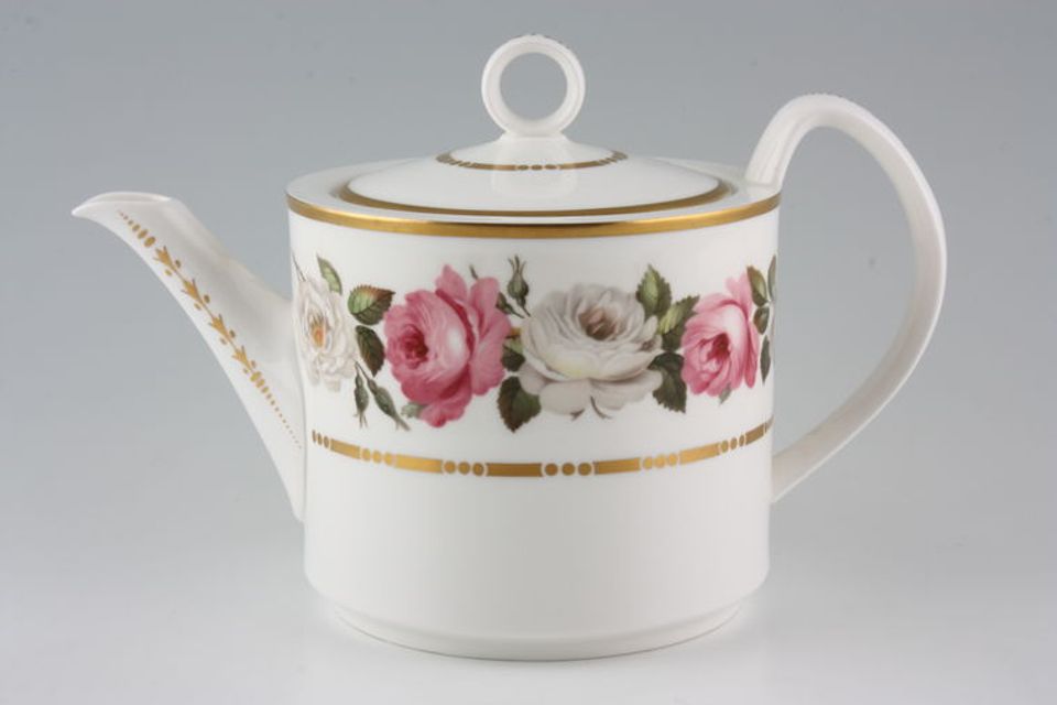 Royal Worcester Royal Garden - Dot and Dash Inner Gold Line Teapot 2pt