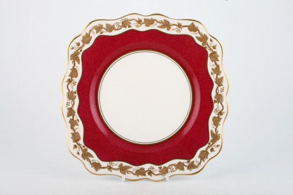 Wedgwood Whitehall - Powder Ruby Cake Plate square 8 1/4"
