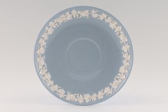 Sell Wedgwood Queen's Ware - White Vine on Blue - Plain Edge Soup Cup Saucer 6 1/2"