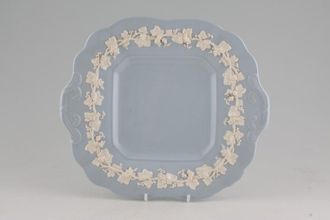 Sell Wedgwood Queen's Ware - White Vine on Blue - Plain Edge Cake Plate square 10 1/2" x 9"