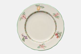 Johnson Brothers Arcadia Dinner Plate Thin Green Trim with Fruit on Rim 10 1/2"