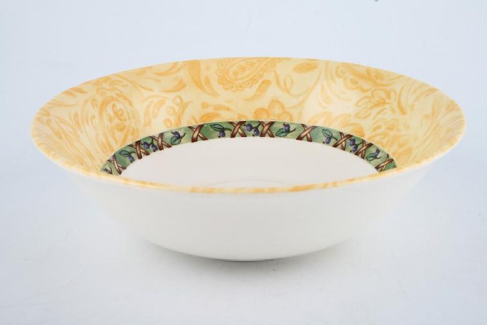 Johnson Brothers Arcadia Soup / Cereal Bowl yellow edge 6 3/4"