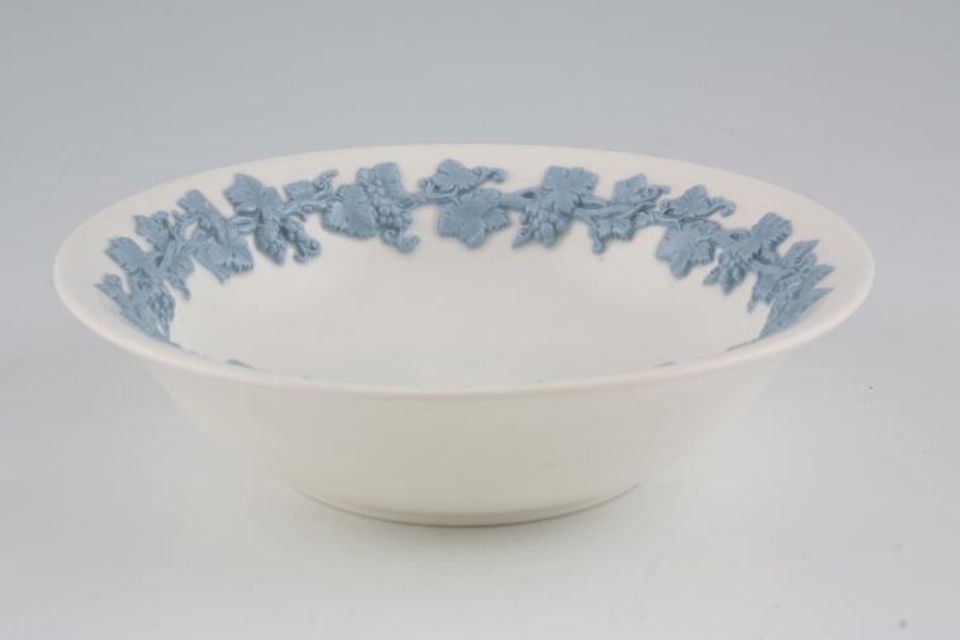 Wedgwood Queen's Ware - Blue Vine on White - Plain Edge Soup / Cereal Bowl 6 3/8"