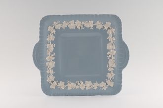 Sell Wedgwood Queen's Ware - White Vine on Blue - Shell Edge Cake Plate square 9" x 10 3/4"
