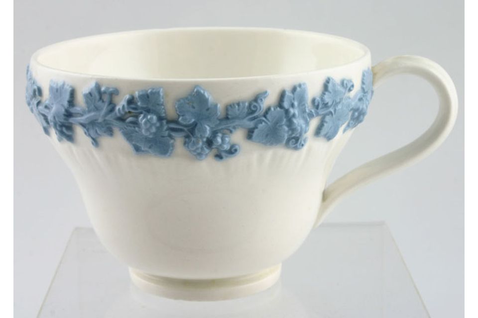 Wedgwood Queen's Ware - Blue Vine on White Teacup 3 1/2" x 2 1/2"