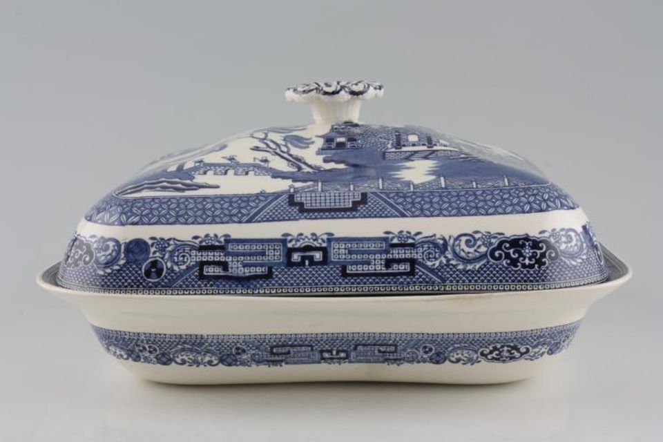 Wedgwood Willow - Blue Vegetable Tureen with Lid rectangular
