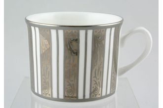 Royal Worcester Davenham Platinum Teacup "Accent" - vertical stripes. Can shaped 3 1/4" x 2 1/2"