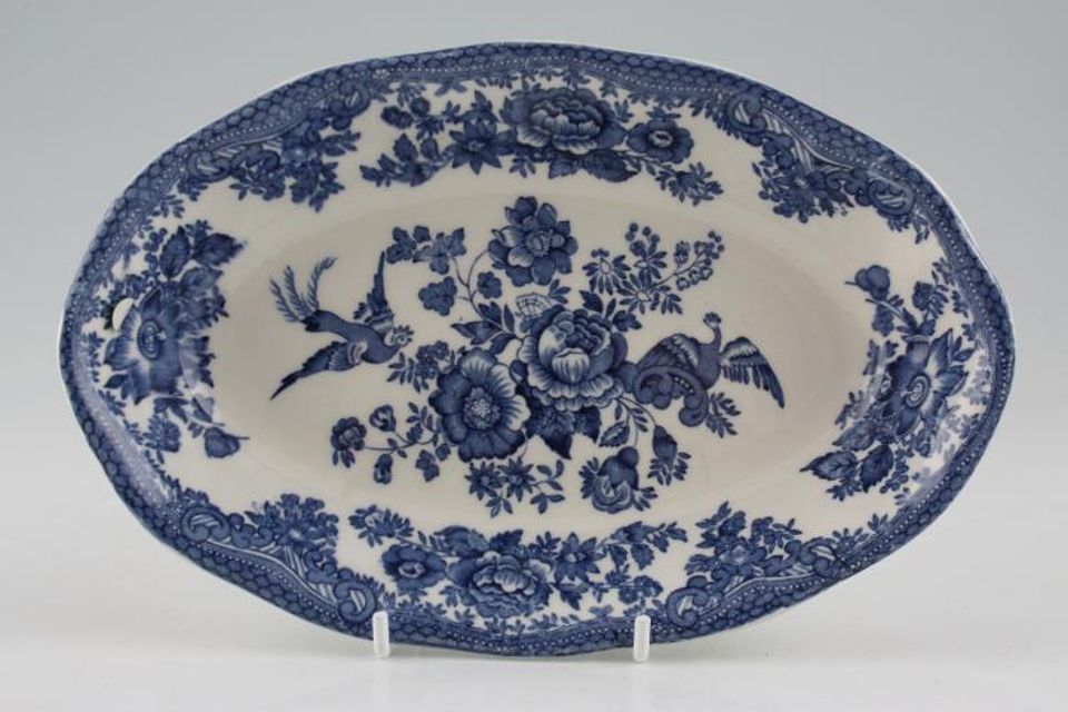 Wedgwood Asiatic Pheasant - Blue - Enoch Wedgwood Serving Dish Can be used a s sauce boat stand 8"