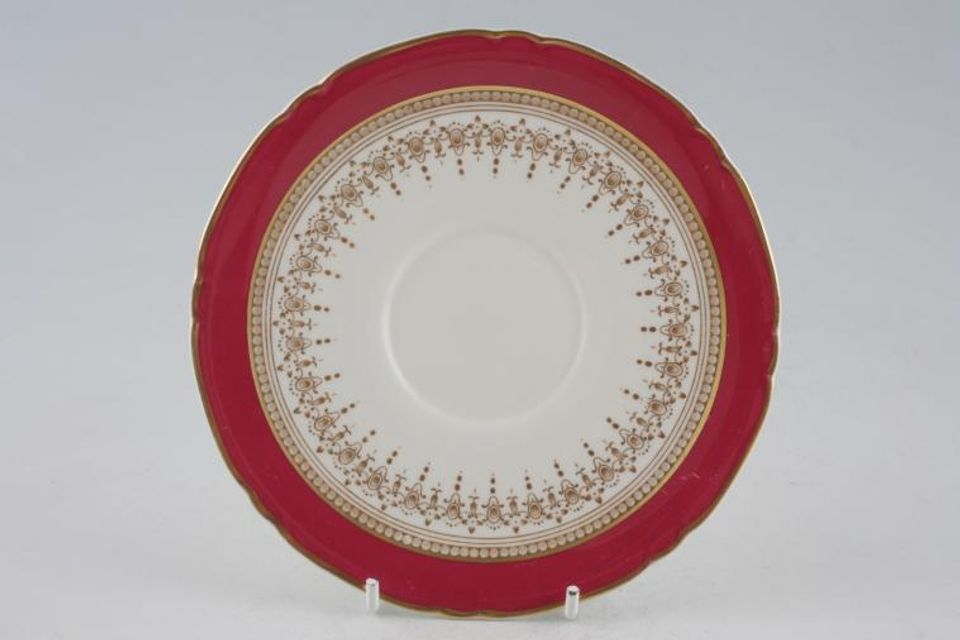 Royal Worcester Regency - Ruby - Cream Soup Cup Saucer 6 1/4"