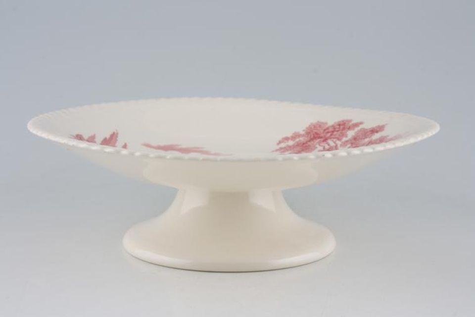 Johnson Brothers Castle on the Lake - Pink Cake Plate pedestal 9 1/2"