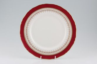 Royal Worcester Regency - Ruby - White Dinner Plate Gold Edge 10 3/4"