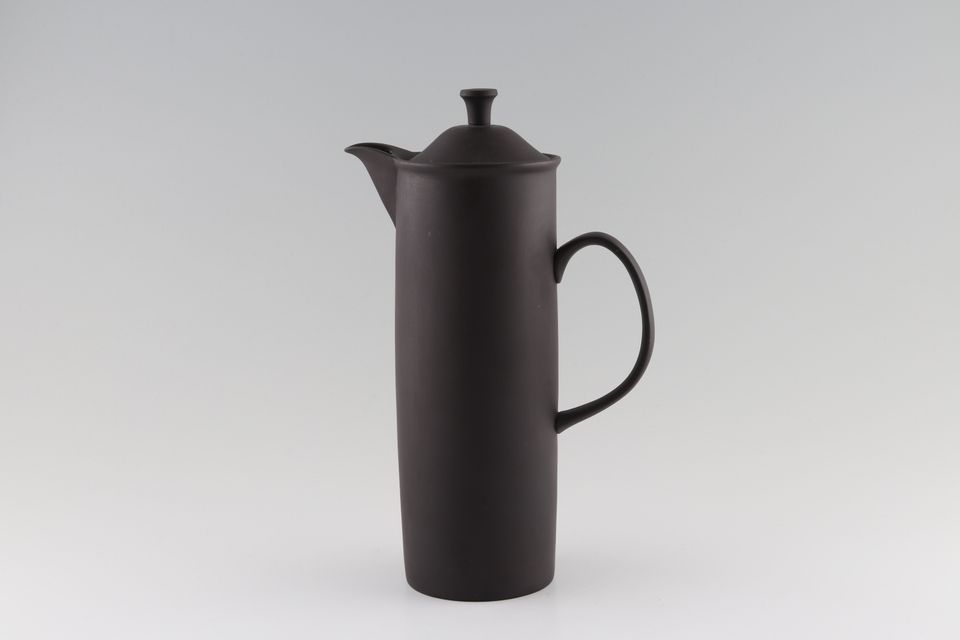 Wedgwood Black Basalt Coffee Pot Tall, straight sided 1 3/4pt