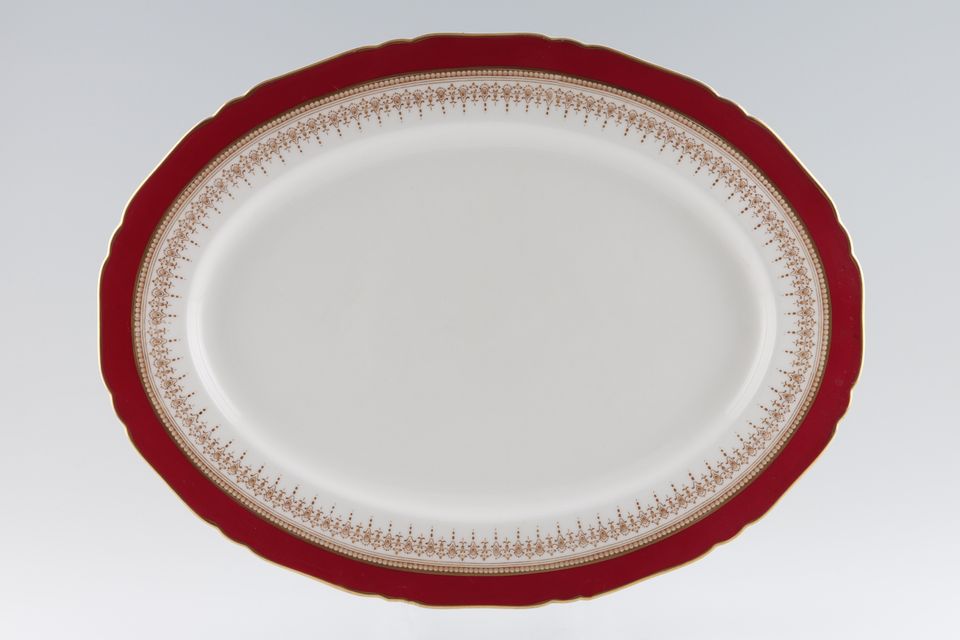 Royal Worcester Regency - Ruby - White Oval Platter 16"