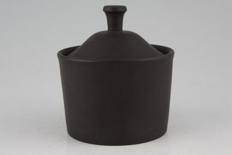 Wedgwood Black Basalt Sugar Bowl - Lidded (Tea) Straight Sided