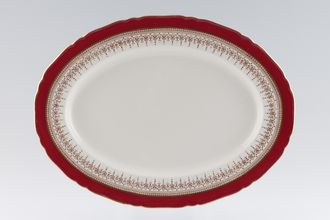 Royal Worcester Regency - Ruby - White Oval Platter 13 1/2"