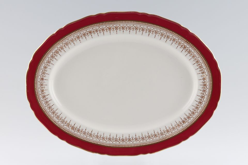 Royal Worcester Regency - Ruby - White Oval Platter 13 1/2"