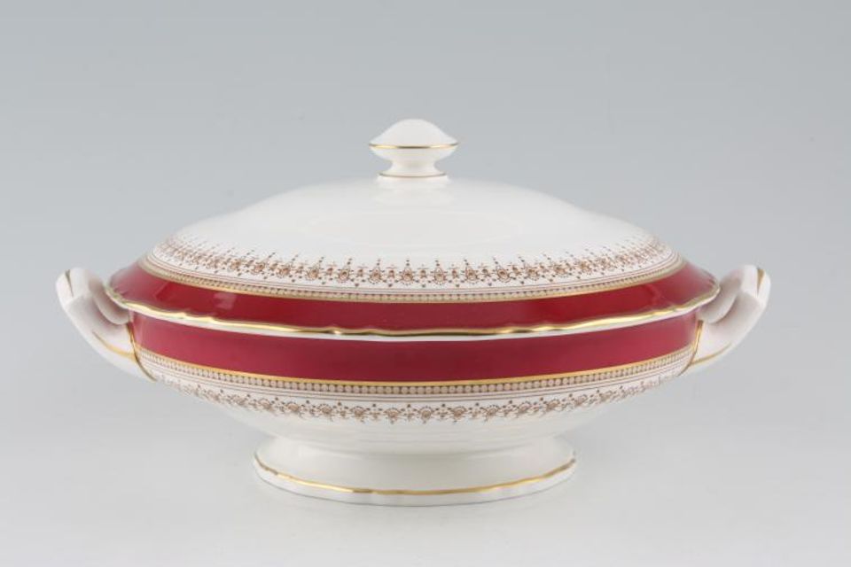 Royal Worcester Regency - Ruby - White Vegetable Tureen with Lid