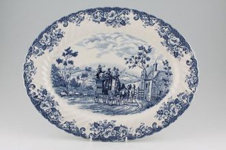 Johnson Brothers Coaching Scenes - Blue Oval Platter The Gate Keeper 15 5/8"