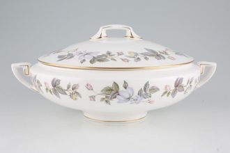 Royal Worcester June Garland Vegetable Tureen with Lid Pointed Handles, Open Handle on Lid
