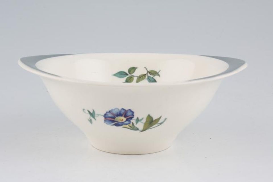 Wedgwood Isis - Fine Pottery Soup Cup Leaf inside, flower outside.Eared 6"