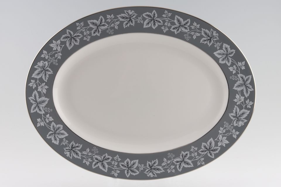 Wedgwood Moselle - Grey Oval Platter 15"