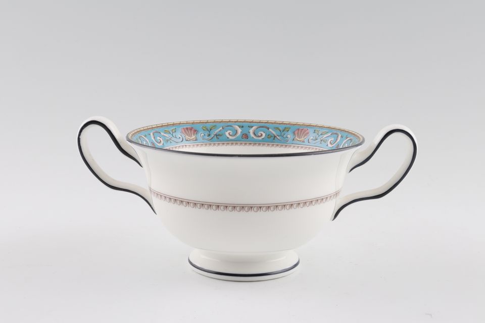 Wedgwood Runnymede - Turquoise W4465 Soup Cup 2 handles
