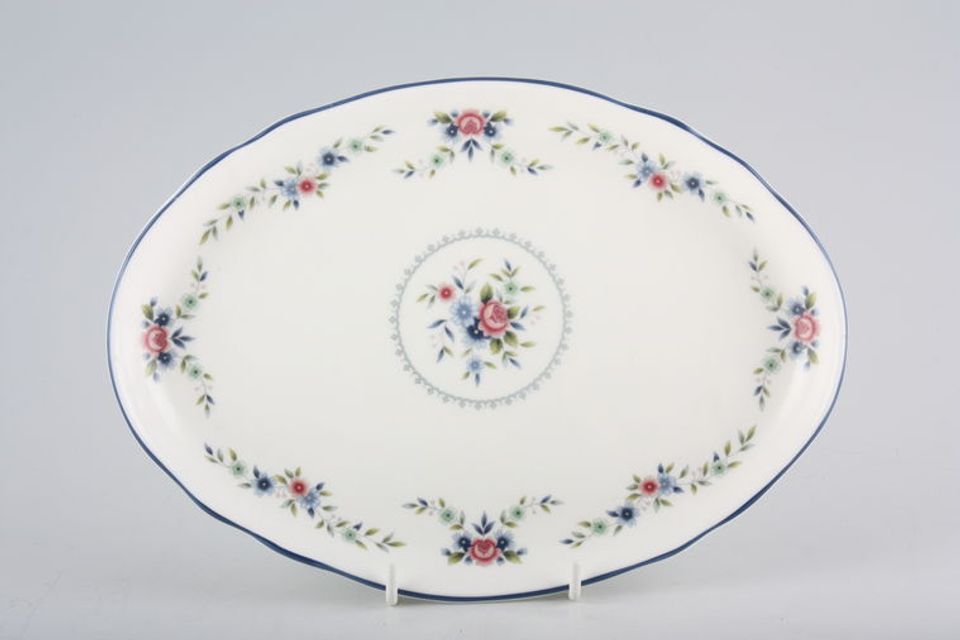 Wedgwood Rosedale R4665 Serving Tray Oval Dressing Table Tray 9 1/2"