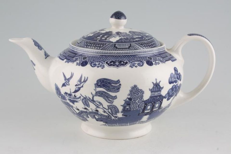Johnson Brothers Willow - Blue Teapot Footed 2pt