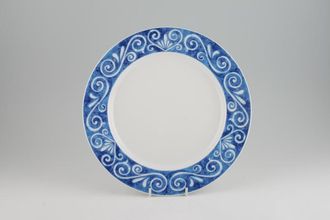 Royal Worcester Oceana Salad/Dessert Plate Blue Rim - White Scrolls 8 3/8"