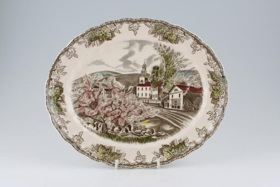 Johnson Brothers Friendly Village - The Oval Platter The Village Green 11 3/4"