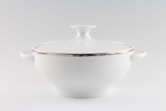 Thomas White with Rim and Silver Line Vegetable Tureen with Lid