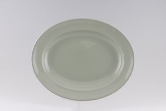 Wedgwood Celadon Green Oval Platter Plain Rim 12 3/4"