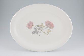 Wedgwood Flame Rose Oval Platter 13 1/2"