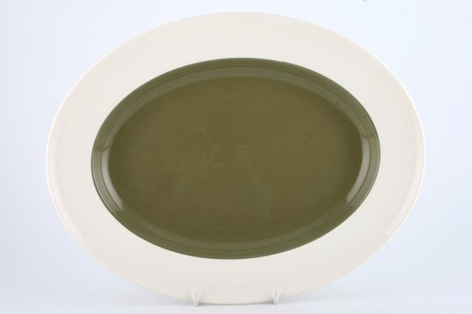 Wedgwood Moss Green Oval Platter 15 1/2"