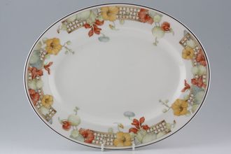 Wedgwood Trellis Flower Oval Platter 14"
