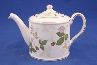 Wedgwood Wild Strawberry Teapot Straight Sided.More pattern on it than the rest of this pattern. 1/2pt