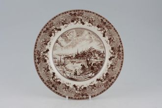 Johnson Brothers Historic America - Brown Salad/Dessert Plate View of Boston Harbour 8 1/4"