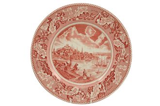 Johnson Brothers Historic America - Pink Dinner Plate View of Boston, Massachusetts. 10"