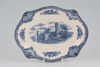 Johnson Brothers Old Britain Castles - Blue Sauce Boat Stand With Well 8 1/4"