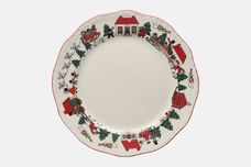 Masons Christmas Village Dinner Plate Fluted edge 10 5/8" thumb 1