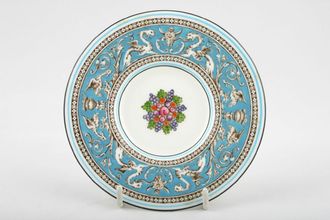 Wedgwood Florentine Turquoise Coffee Saucer Fruit motif in well 4 3/4"