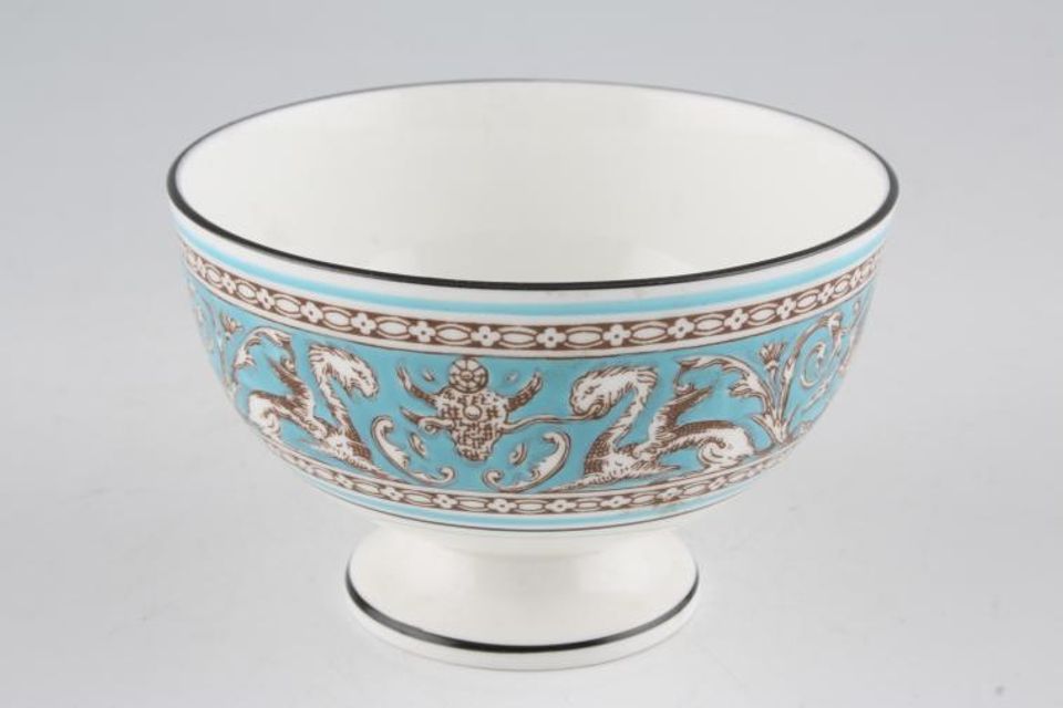Wedgwood Florentine Turquoise Sugar Bowl - Open (Coffee) footed 3 5/8"