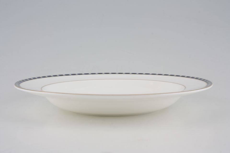 Wedgwood Aphrodite Rimmed Bowl Thin band of dot pattern 9"