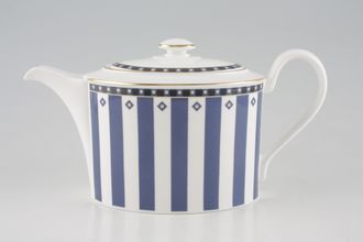 Sell Wedgwood Aphrodite Teapot Mainly blue and white stripes, with thin band of dot pattern and diamonds 1 1/4pt