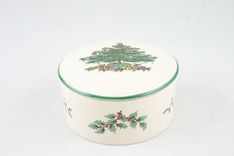 Spode Christmas Tree Box lidded, round 4"