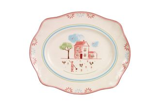 Sell Johnson Brothers Farmhouse Chic Oblong Platter Oval blue line 15 1/4" x 12 3/4"