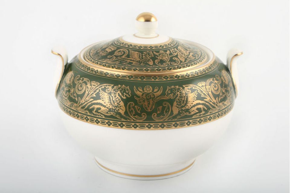 Wedgwood Florentine - Arras Green - W4170 Sugar Bowl - Lidded (Tea) Squat